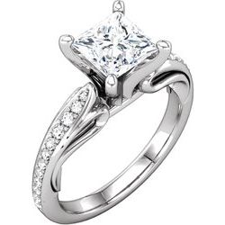 Diamond Sculptural Engagement Ring or Mounting