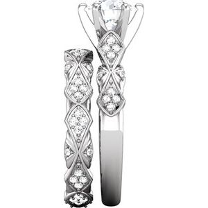 18K White 1/3 CTW Diamond Sculptural-Inspired Eternity Band Size 7