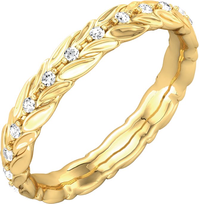 14K Yellow 1/6 CTW Natural Diamond Eternity Band Size 5.5