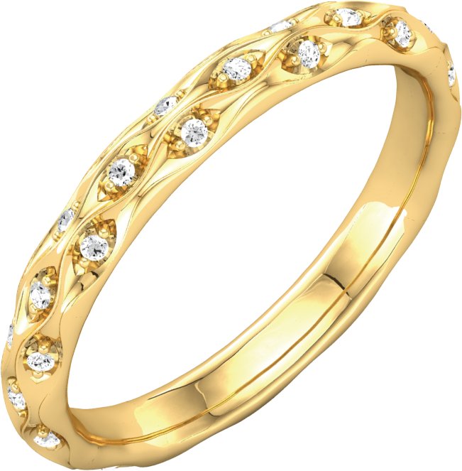 14K Yellow .20 CTW Diamond Eternity Band Size 6.5 Ref 4575075