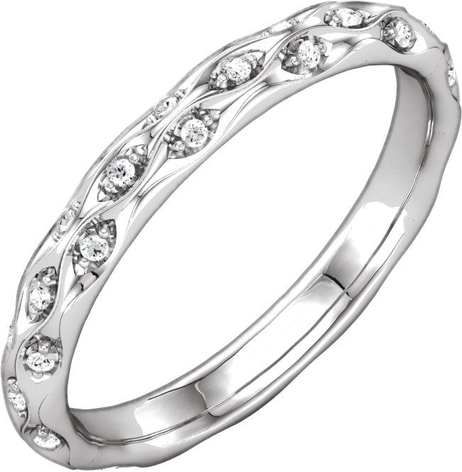 14K White .20 CTW Diamond Eternity Band Size 7 Ref 3421228