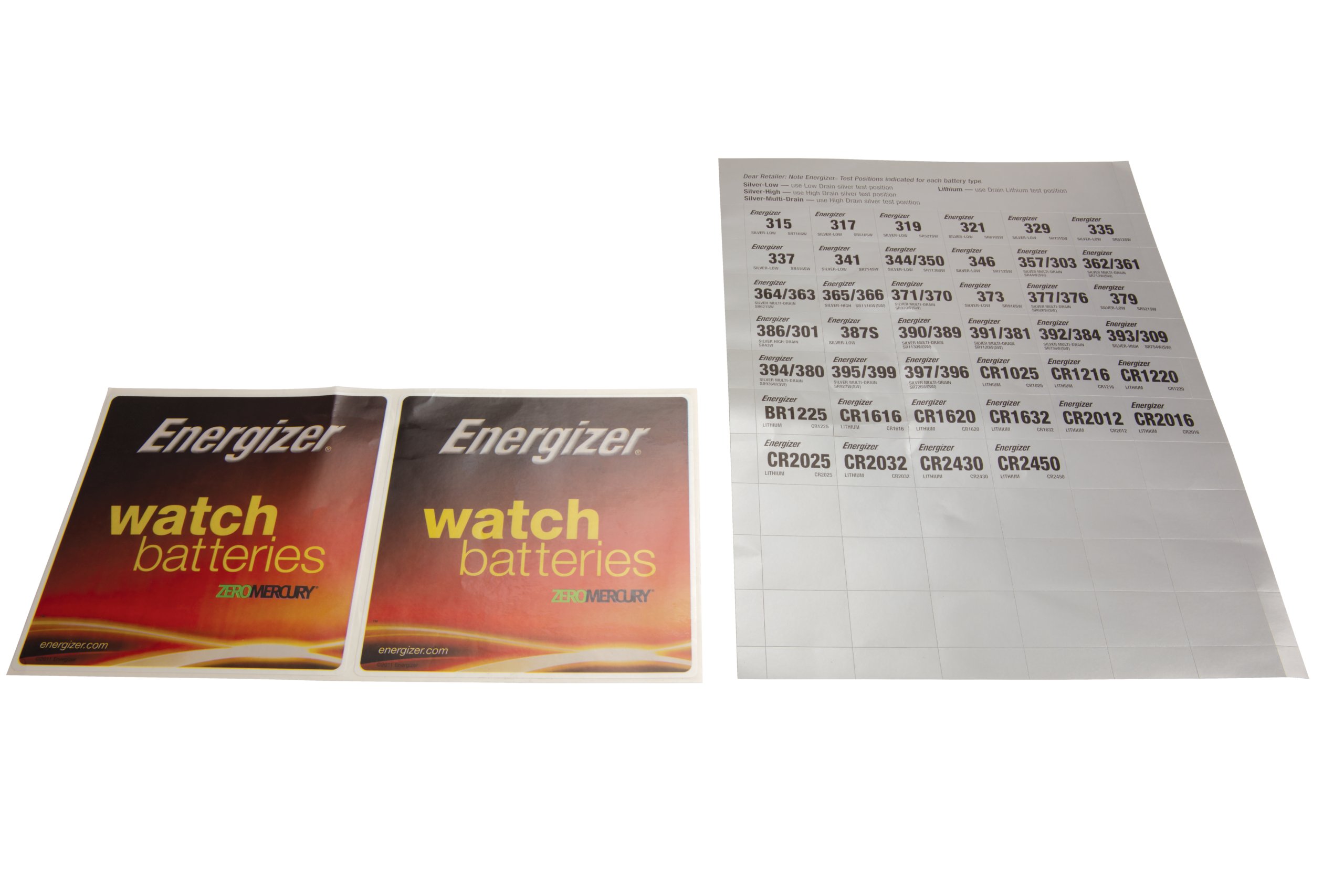 Energizer® Battery Stickers