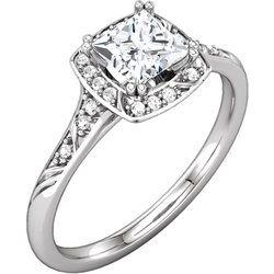 Diamond Sculptural-Inspired Engagement Ring, Semi-Mount or Mounting
