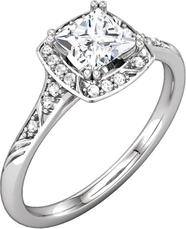 Diamond Sculptural-Inspired Engagement Ring, Semi-Mount or Mounting