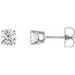 Sterling Silver 6 mm Imitation White Cubic Zirconia Earrings with Friction Post