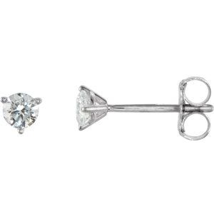 18K White 1/4 CTW Natural Diamond Stud Earrings