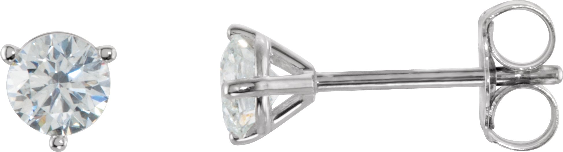18K White 1/2 CTW Natural Diamond Stud Earrings