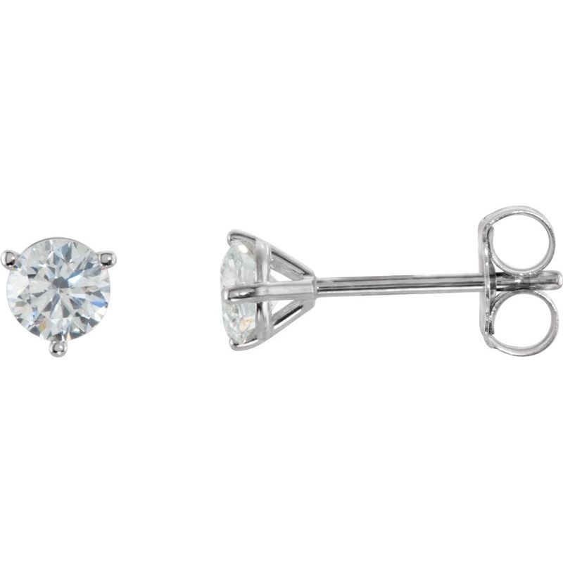Round 3-Prong Cocktail-Style Stud Earrings