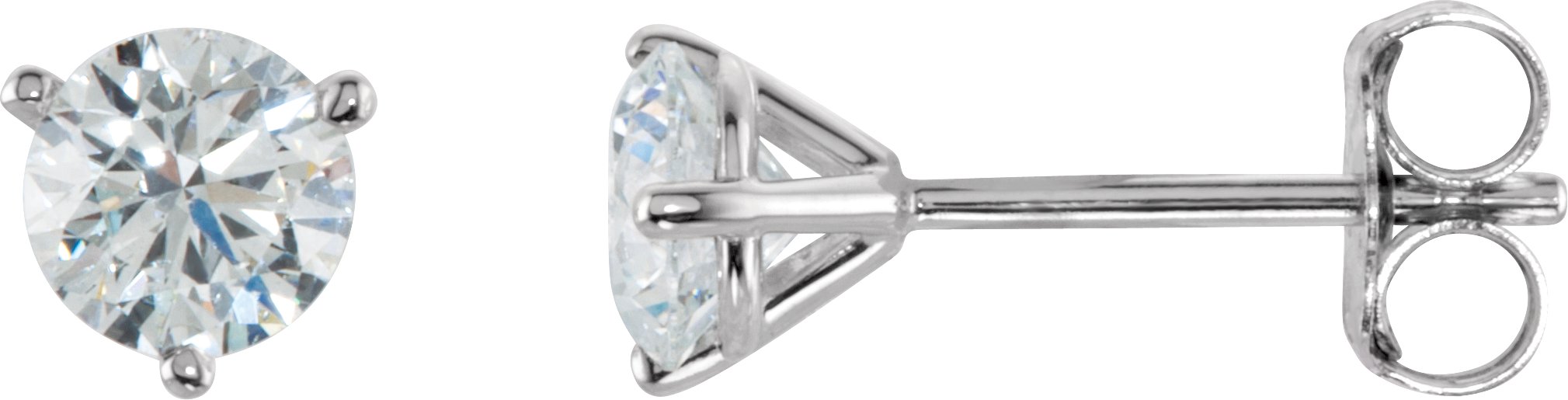18K White 3/4 CTW Natural Diamond Stud Earrings