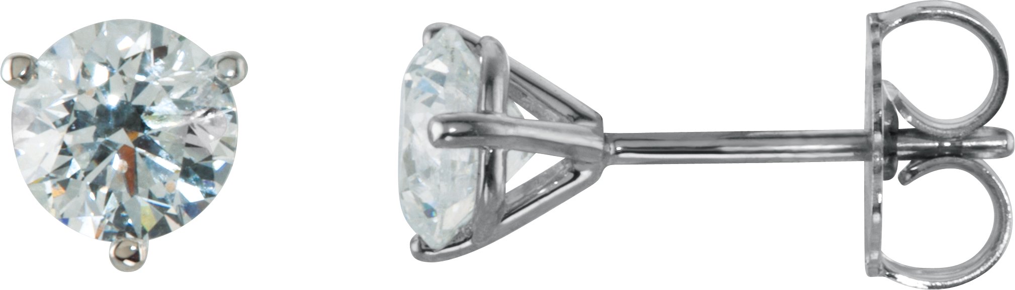 18K White 1 CTW Natural Diamond Stud Earrings