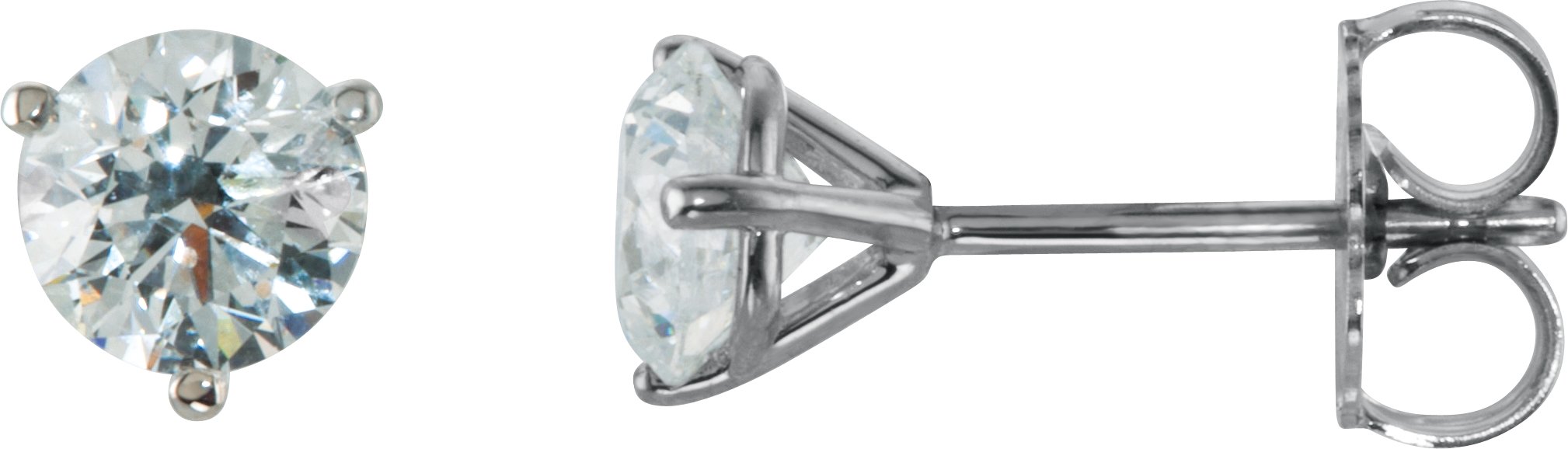 Platinum 1 CTW Natural Diamond Stud Earrings Ref 4934060