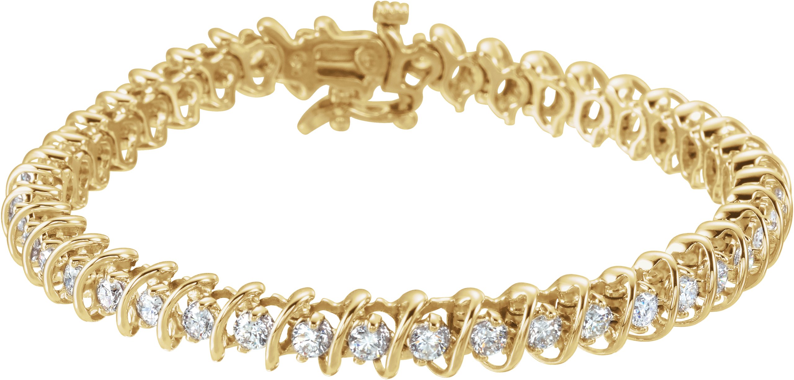 14K Yellow 3 1/3 CTW Natural Diamond Line 7 Bracelet