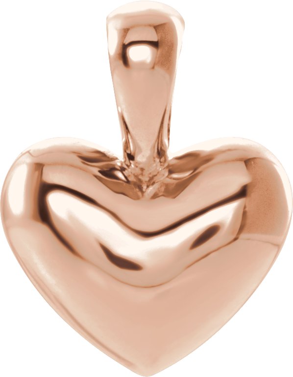 14K Rose 10.6x8.3 mm Youth Heart Pendant