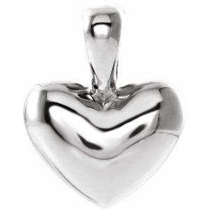 Sterling Silver 10.6x8.3 mm Youth Heart Pendant