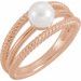 14K Rose Cultured White Freshwater Pearl Negative Space Ring