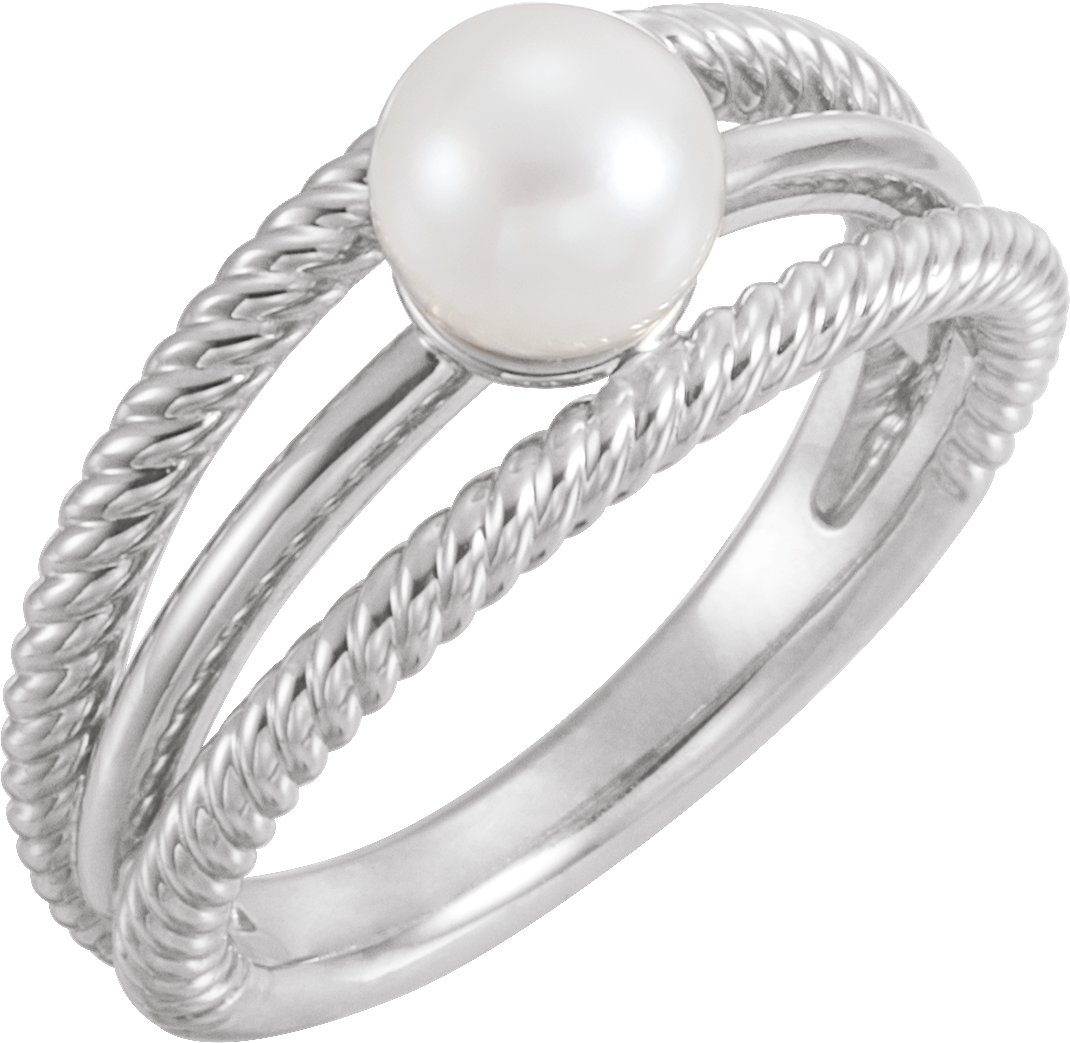 Sterling Silver Freshwater Cultured Pearl Ring