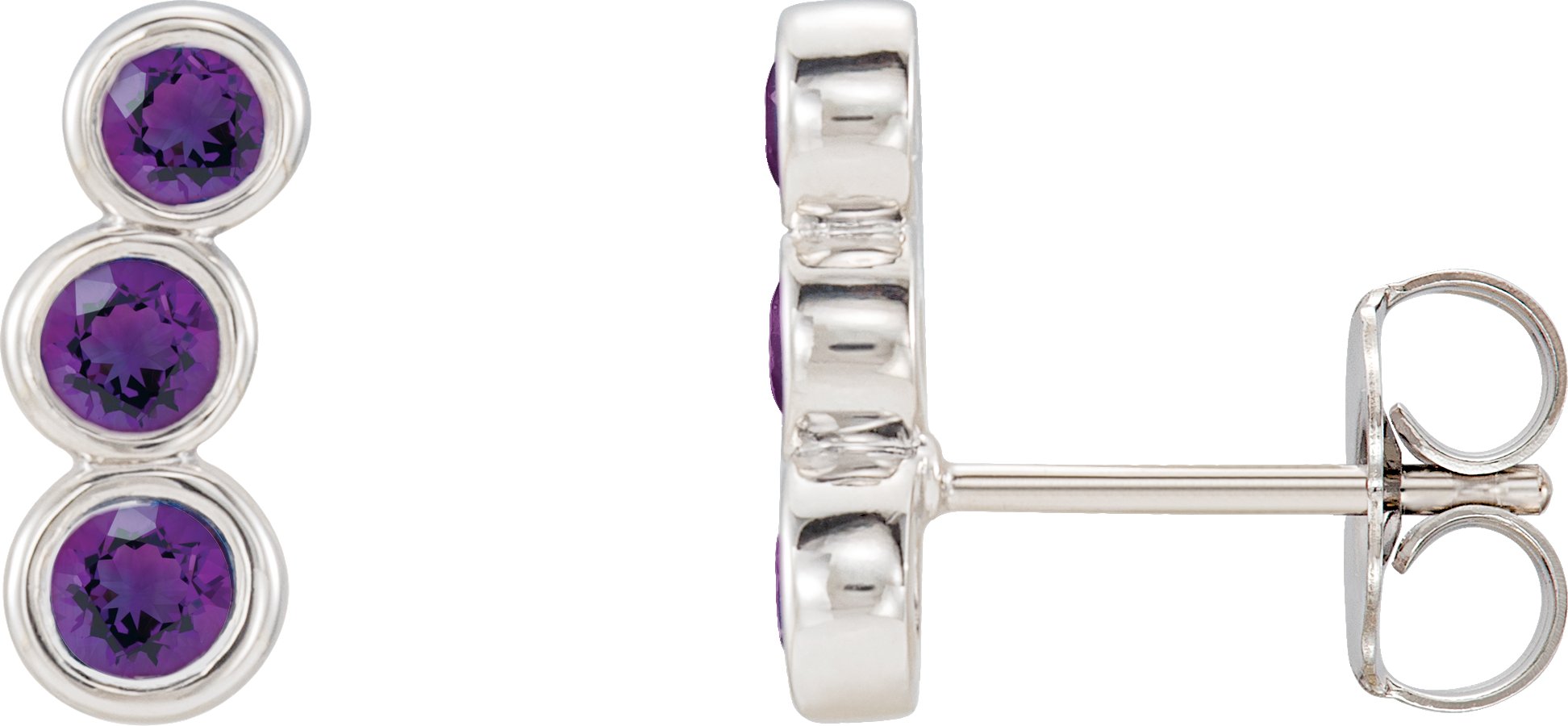 14K White Amethyst Ear Climbers    