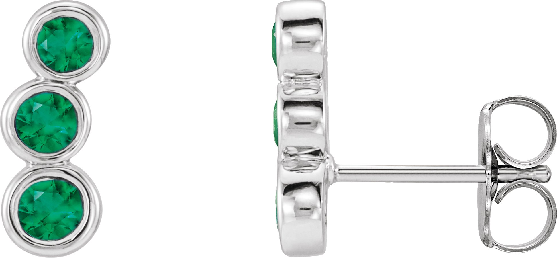 Platinum Emerald Ear Climbers Ref 14072349