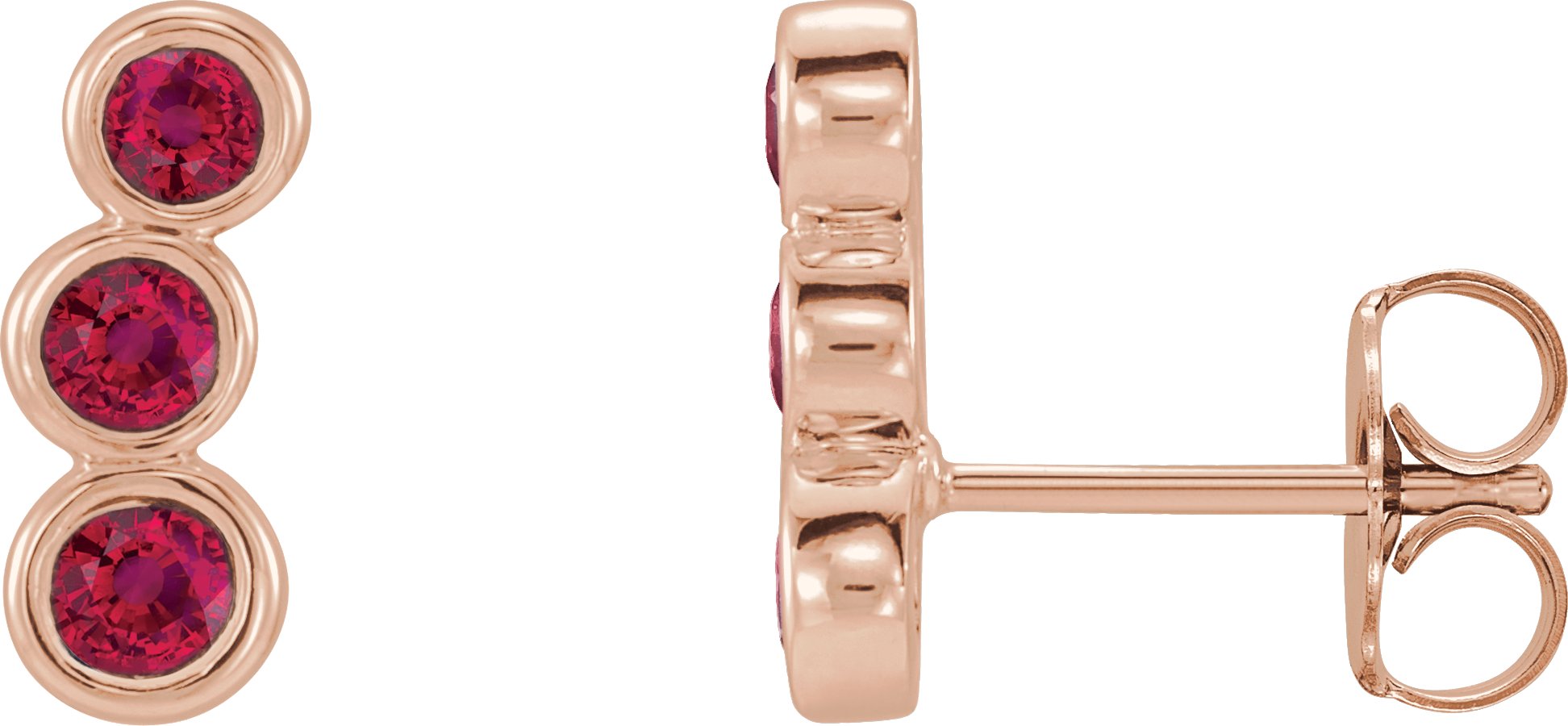 14K Rose Ruby Ear Climbers Ref 14072368