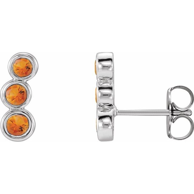 Sterling Silver Natural Citrine Ear Climbers