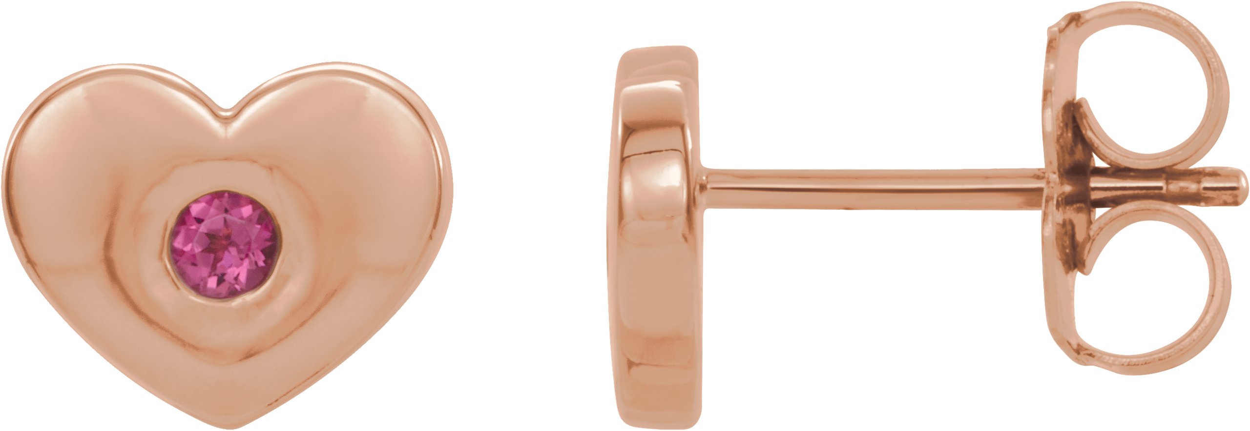 14K Rose Pink Tourmaline Heart Earrings Ref. 14097787