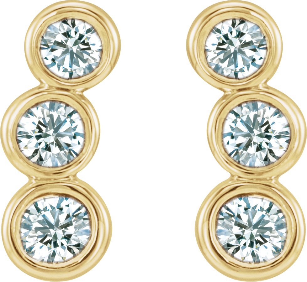 14K Yellow 1/2 CTW Diamond Ear Climbers          