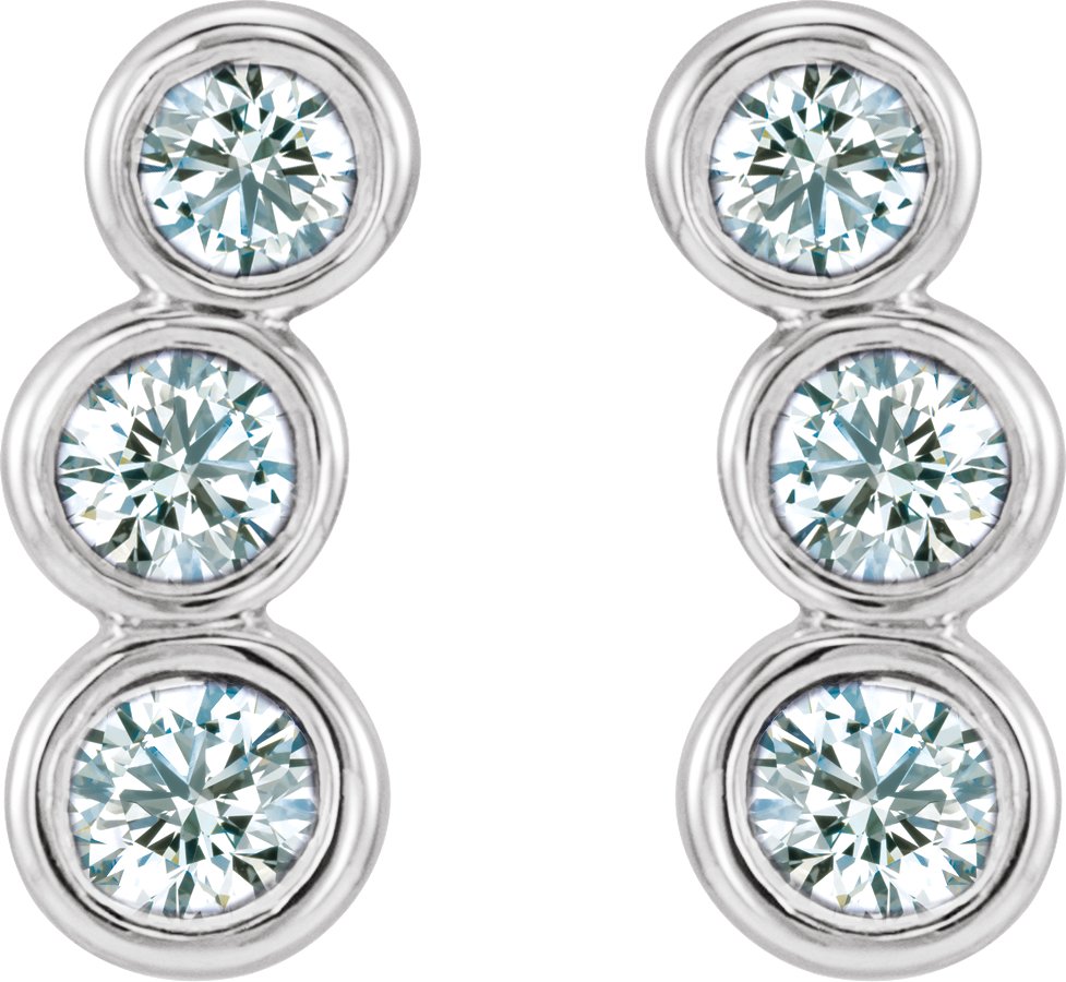 14K White 1/2 CTW Diamond Ear Climbers          