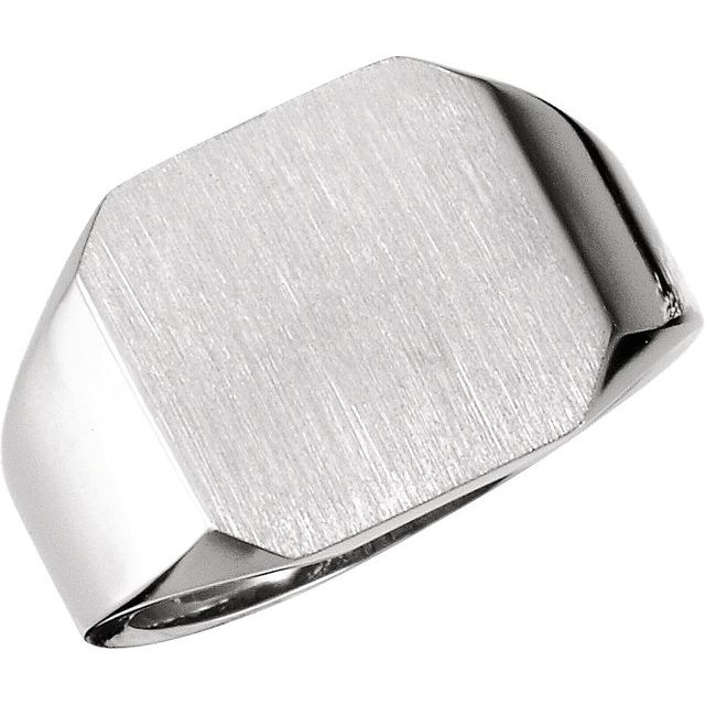 Platinum 15 mm Octagon Signet Ring