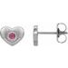 Sterling Silver Natural Pink Tourmaline Heart Earrings