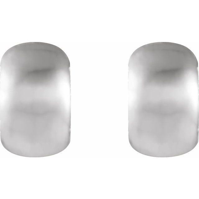 14K White 11.5 mm Hinged Earrings