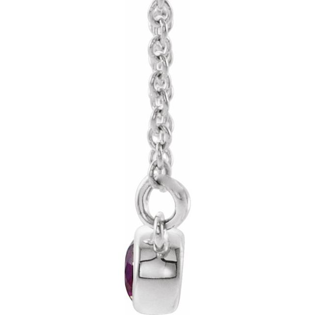 Sterling Silver Natural Amethyst & .02 CTW Natural Diamond 18