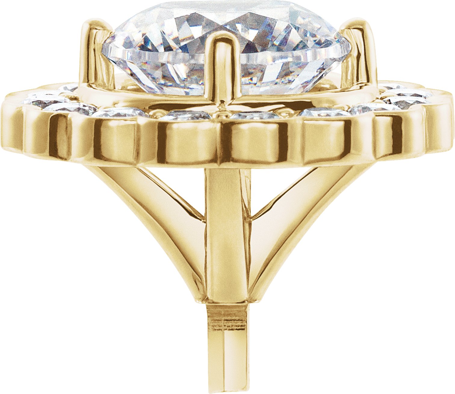 14K Rose 6.5 mm Round 1/3 CTW Natural Diamond Semi-Set Halo