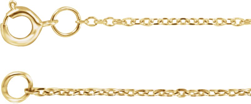 14K Yellow 1 mm Adjustable Diamond-Cut Cable  6 1/2-7 1/2" Chain 