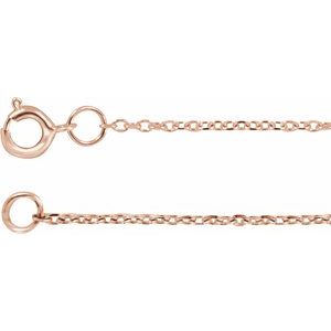 14K Rose 1 mm Adjustable Diamond-Cut Cable 6 1/2-7 1/2" Chain 