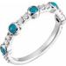 14K White Cabochon Natural Turquoise & 1/5 CTW Natural Diamond Ring 