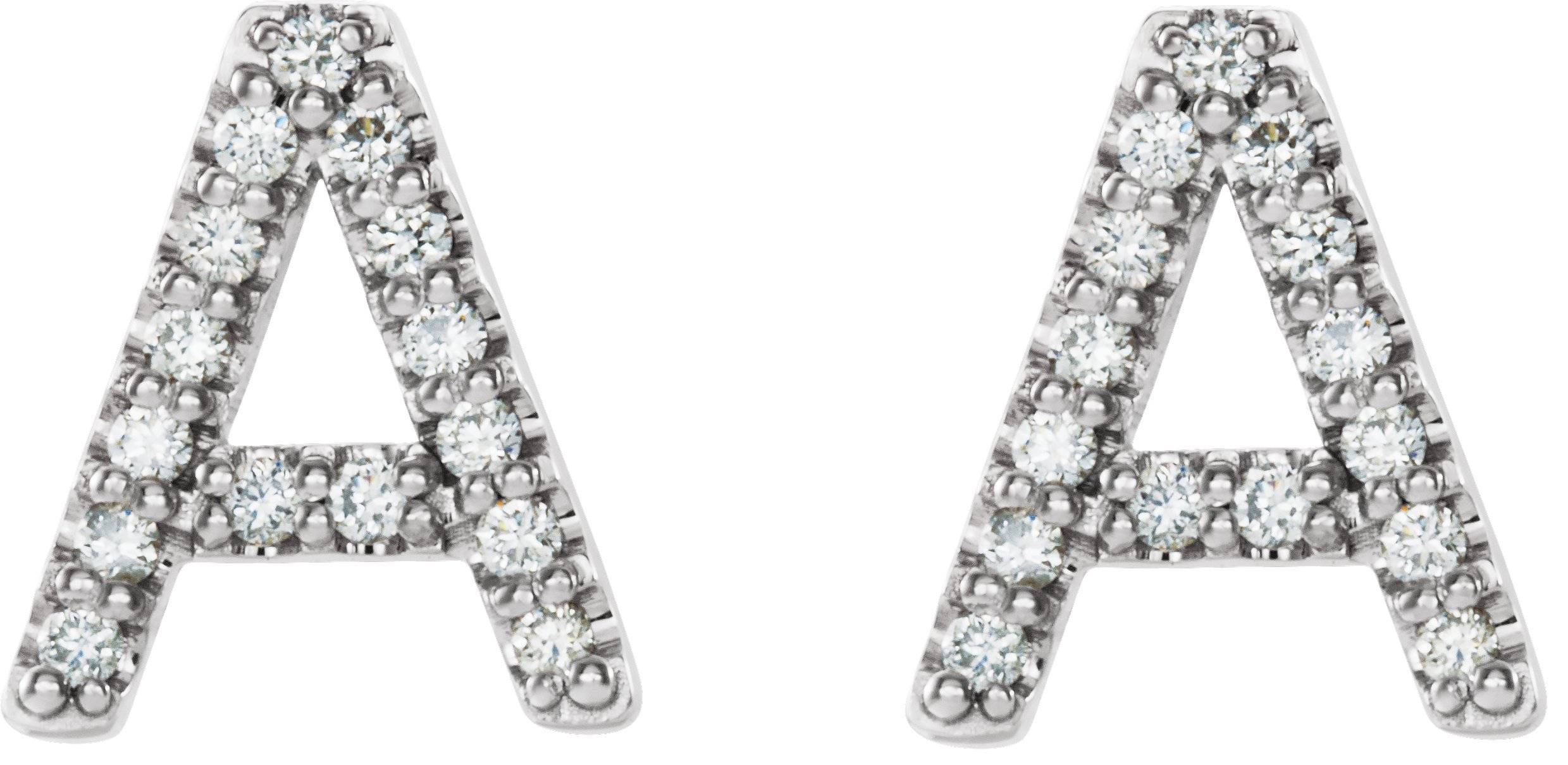 Alternative view of Accented Initial Stud Earrings