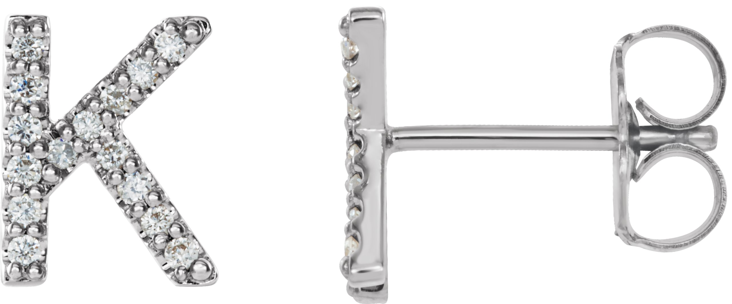 Platinum .05 CTW Diamond Single Initial K Earring Ref. 14383140