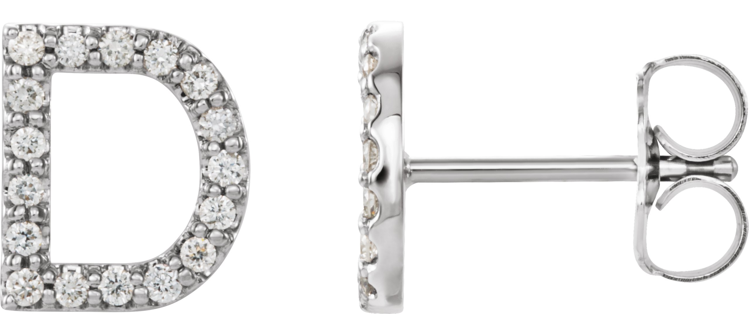 Platinum .07 CTW Diamond Single Initial D Earring Ref. 14383115