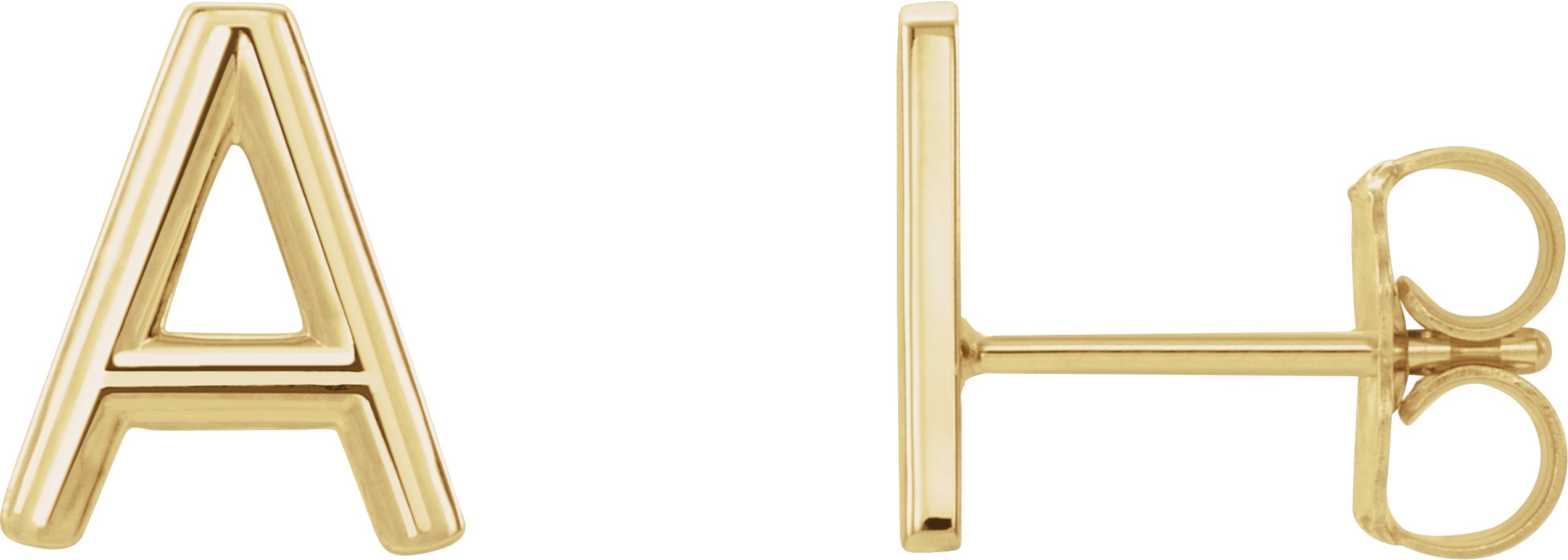 14K Yellow Single Initial A Earring Ref. 14383261