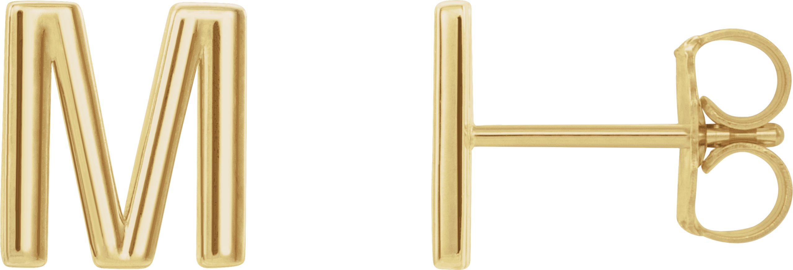 14K Yellow Single Initial M Earring Ref. 14383034