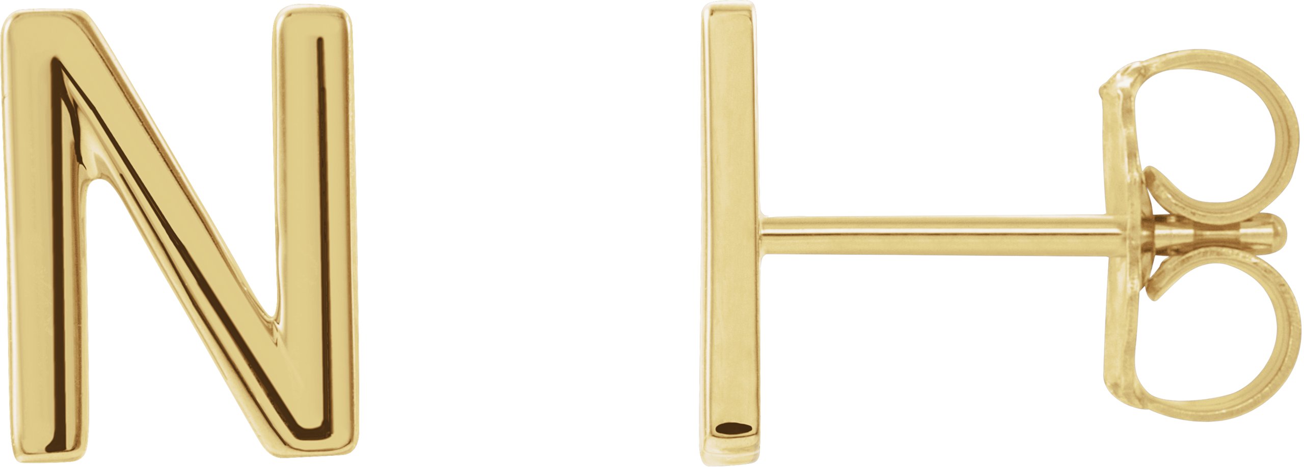 14K Yellow Single Initial N Earring Ref. 14382865