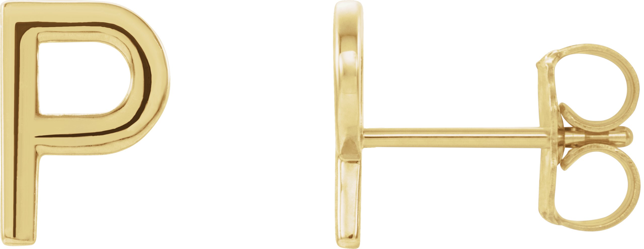 14K Yellow Single Initial P Earring Ref. 14383235