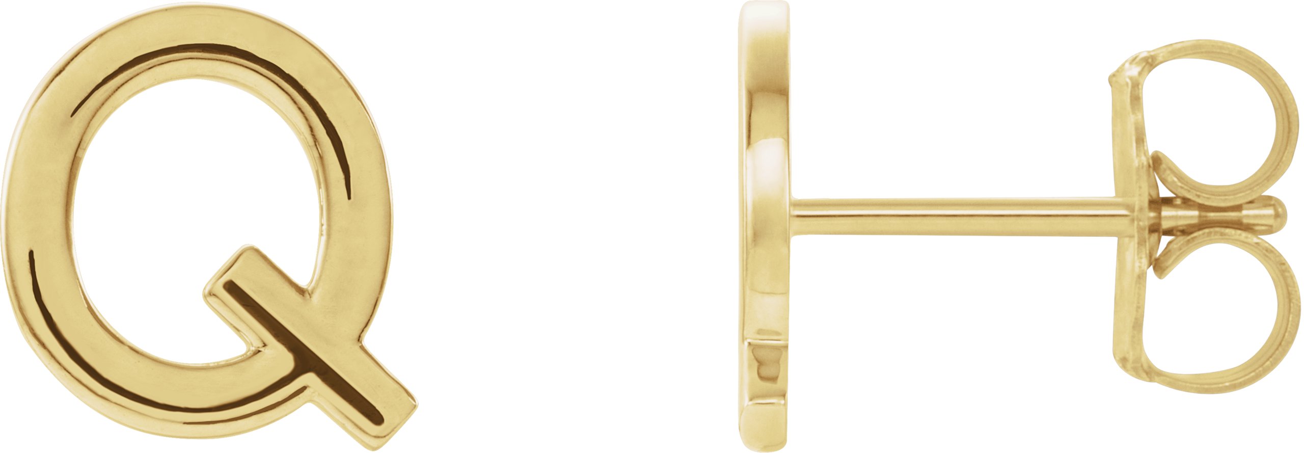 14K Yellow Single Initial Q Earring Ref. 14383087