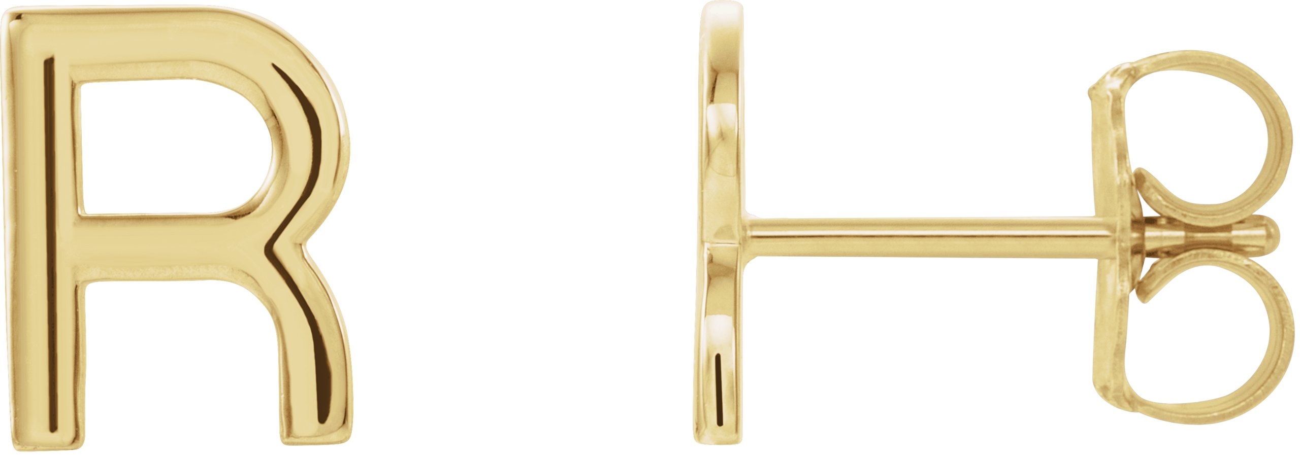 14K Yellow Single Initial R Earring Ref. 14382913