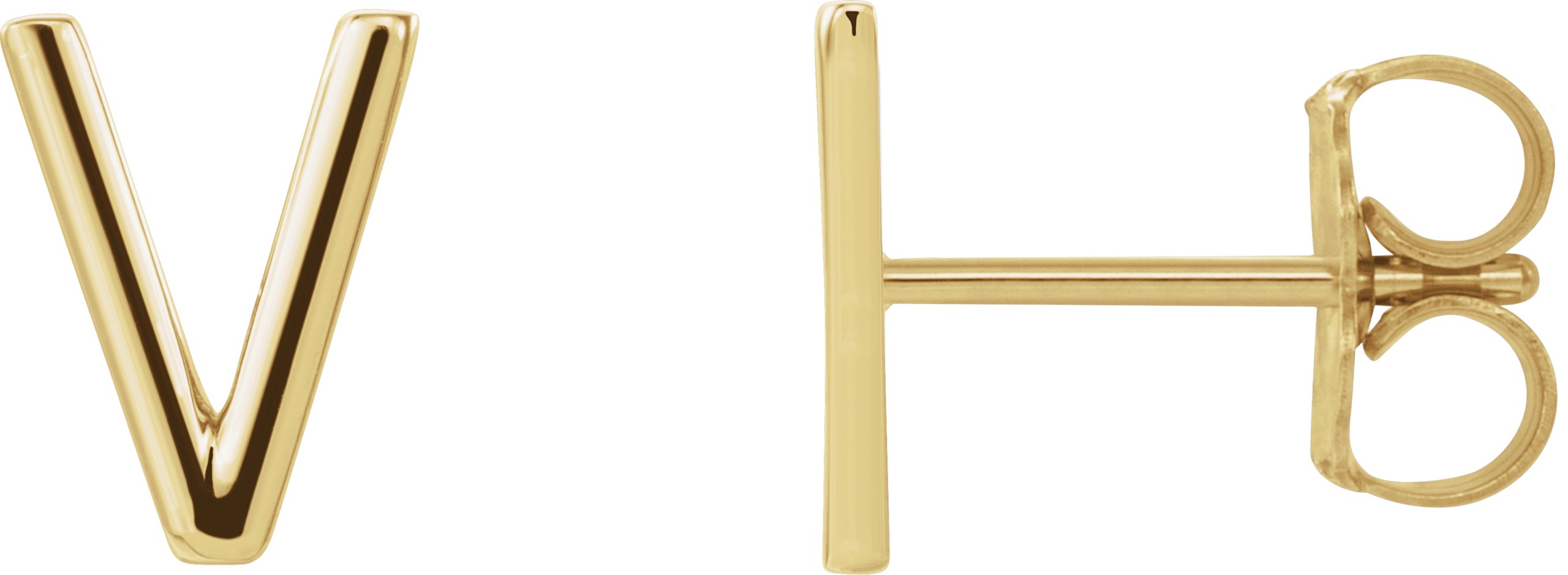 14K Yellow Single Initial V Earring Ref. 14382960