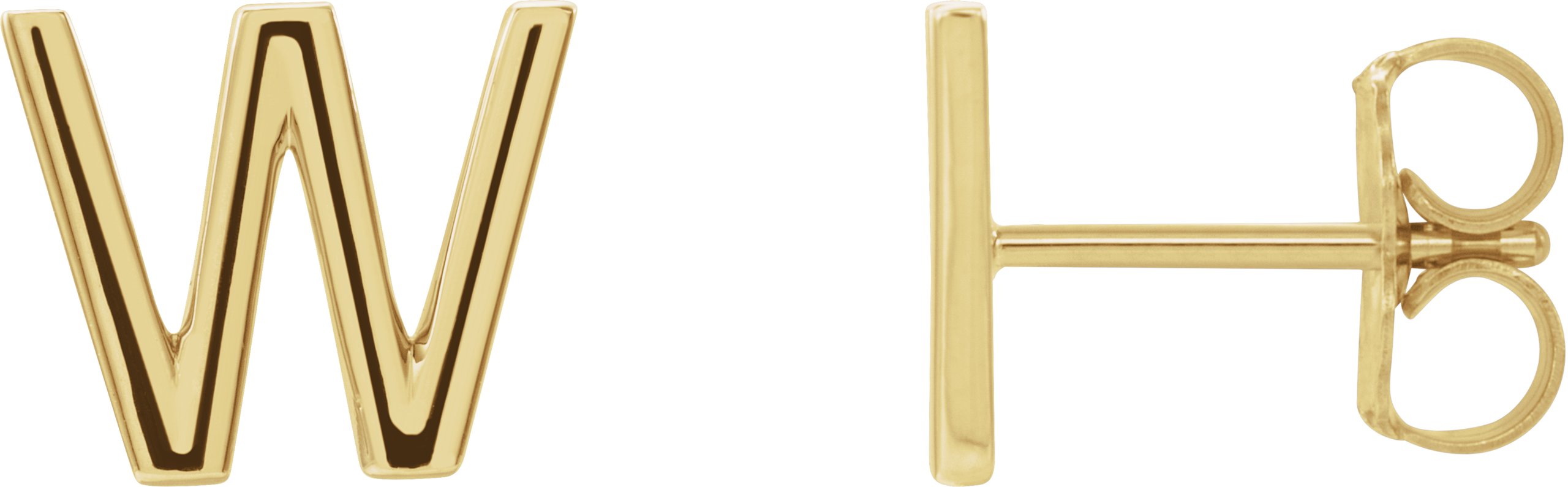 14K Yellow Single Initial W Earring Ref. 14382965