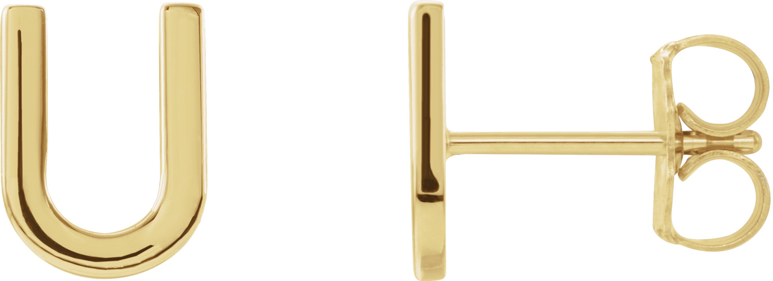 14K Yellow Single Initial U Earring Ref. 14383136