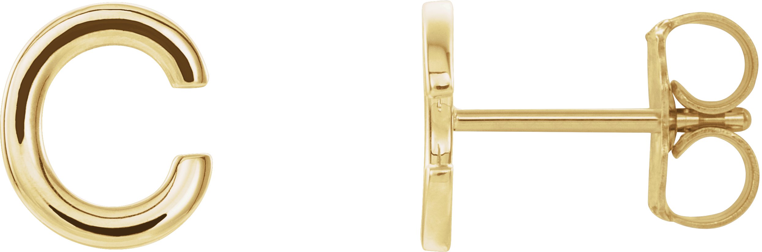 14K Yellow Single Initial C Earring Ref. 14383129