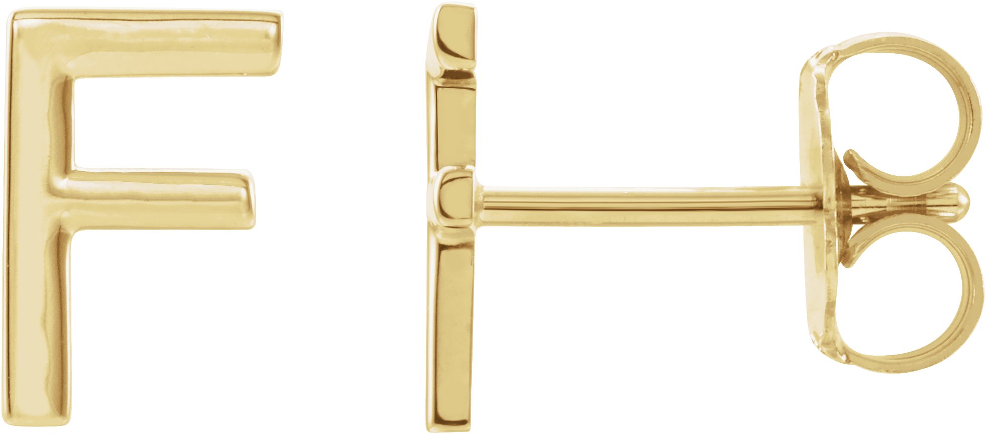 14K Yellow Single Initial F Earring Ref. 14383312