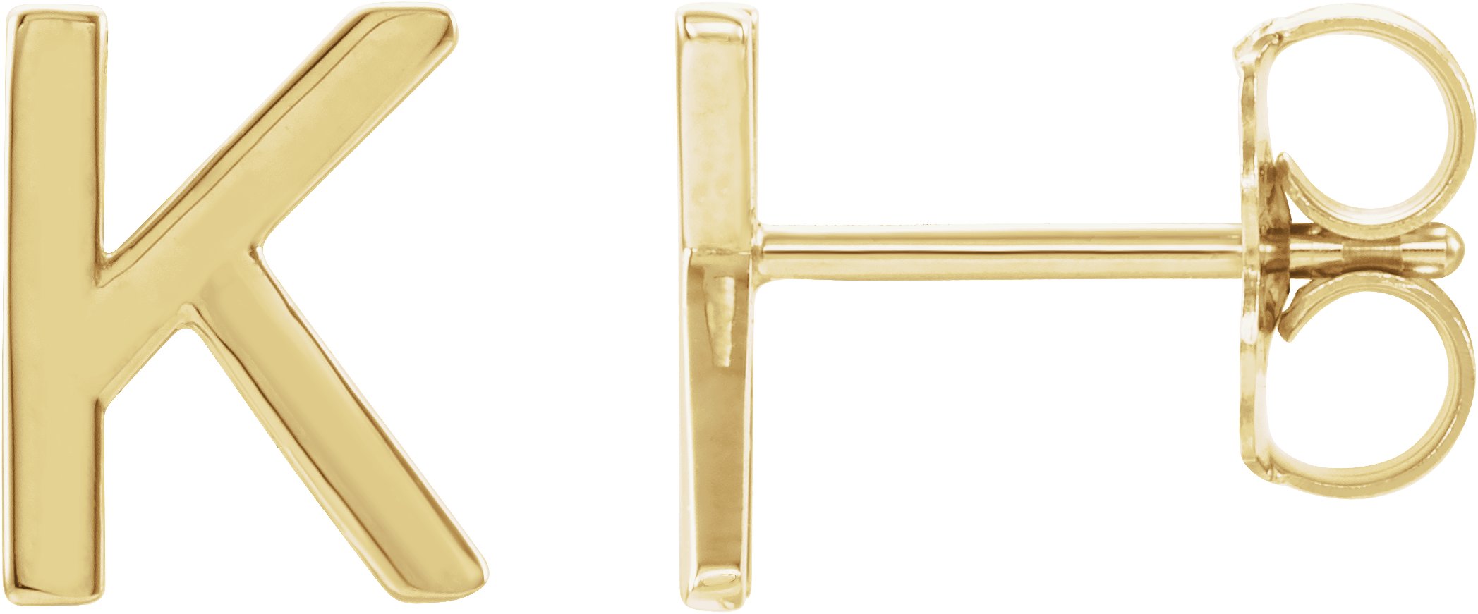 14K Yellow Single Initial K Earring Ref. 14383190